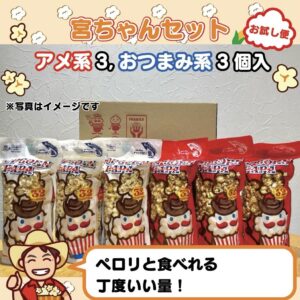 宮ちゃんセット(アメ系3個おつまみ系3個)